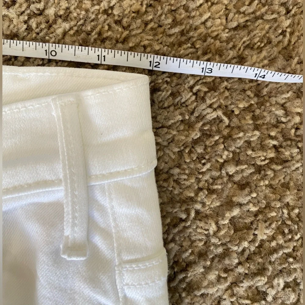 MOTHER The Hustler Ankle Fray In Fairest Of Them All White High Rise Jeans 24 - Picture 15 of 15